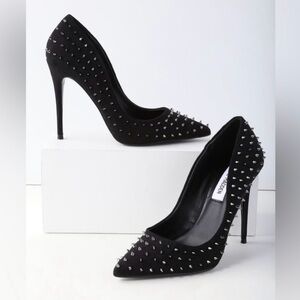 Steve Madden studded stiletto heels spiky vala-s black womens 8.5
